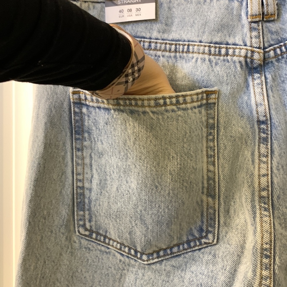 Zara High Rise Straight Leg Jeans - Picture 12 of 16